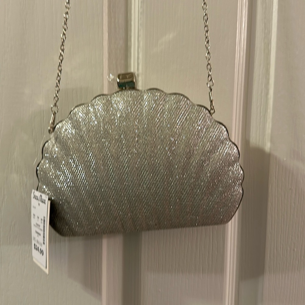 Beautiful clam shell evening bag. Brand New with Tags.